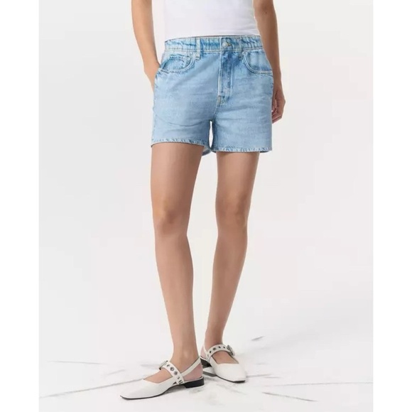 Rag & Bone Miramar Cotton Terry Walking Shorts Kacy Light Wash Denim Blue Medium - Picture 8 of 11